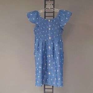 Blue Floral Button-Down Dress